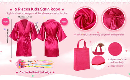 40 Pcs Girls Spa Party Supplies 10 Birthday Squad Princess Robe 10 Tote Bags 10 Headbands 10 Spa Masks for Birthday