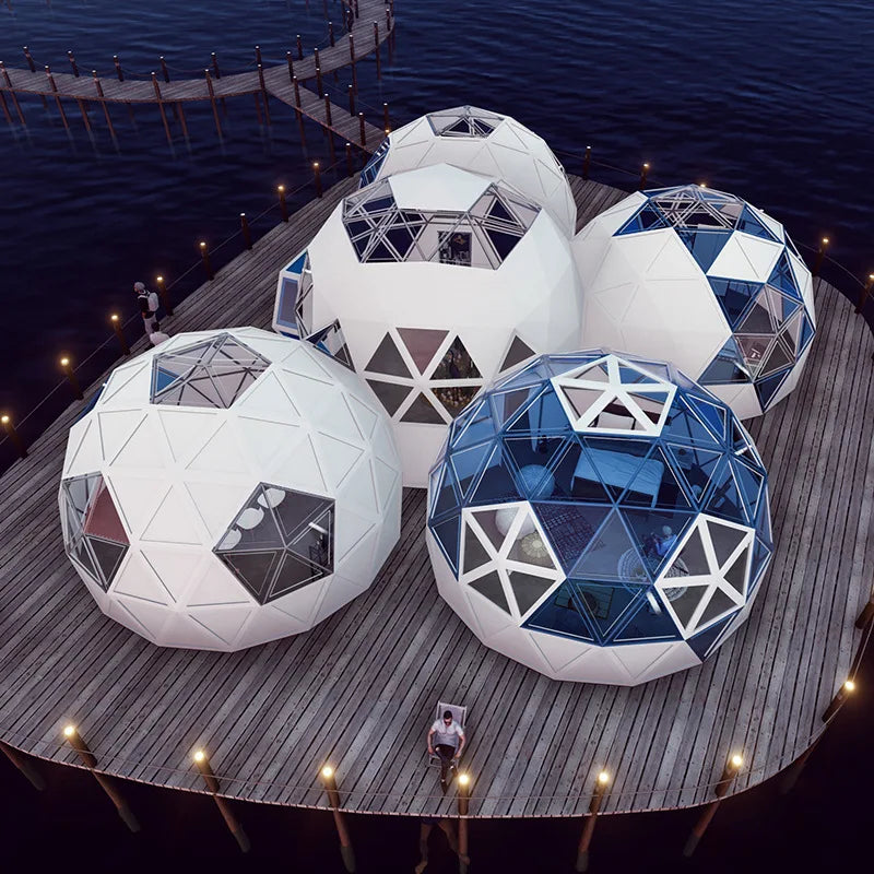 Custom windproof and snow-proof winter house, luxury geodesic glass, computer igloo, dome tent house
