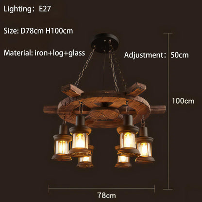 Classical Industrial Iron LED Wheel Pendant lights Metallic lustre Hanging Lamps Bar decoration Suspend Lamps Cafe Pendend Lamps