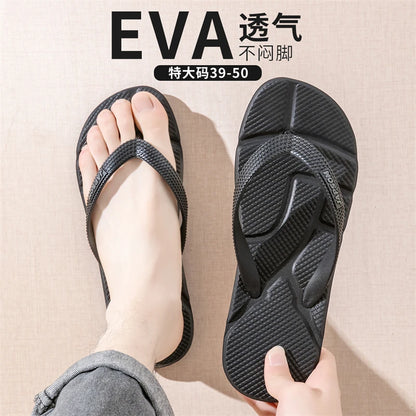 Summer Men's Flip Flops Plus Size 49 50 Soft Comfort Breathable Slippers Non-Slip House Outdoor Beach Slides Massage Flip Flops