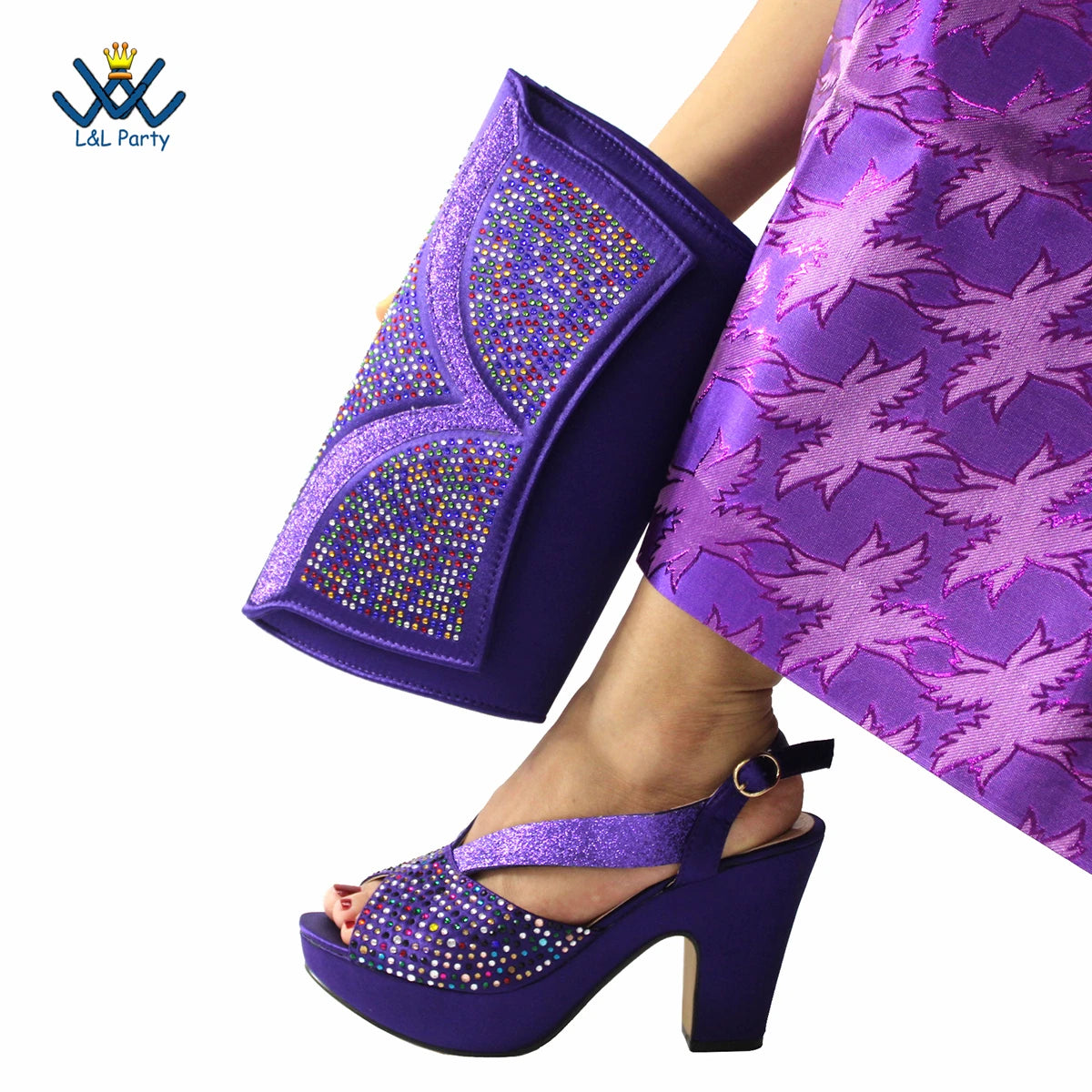 Fashionable Italian Mature Style African Sets Black Color Nigerian Shoes Matching Bags for Royal Wedding Party