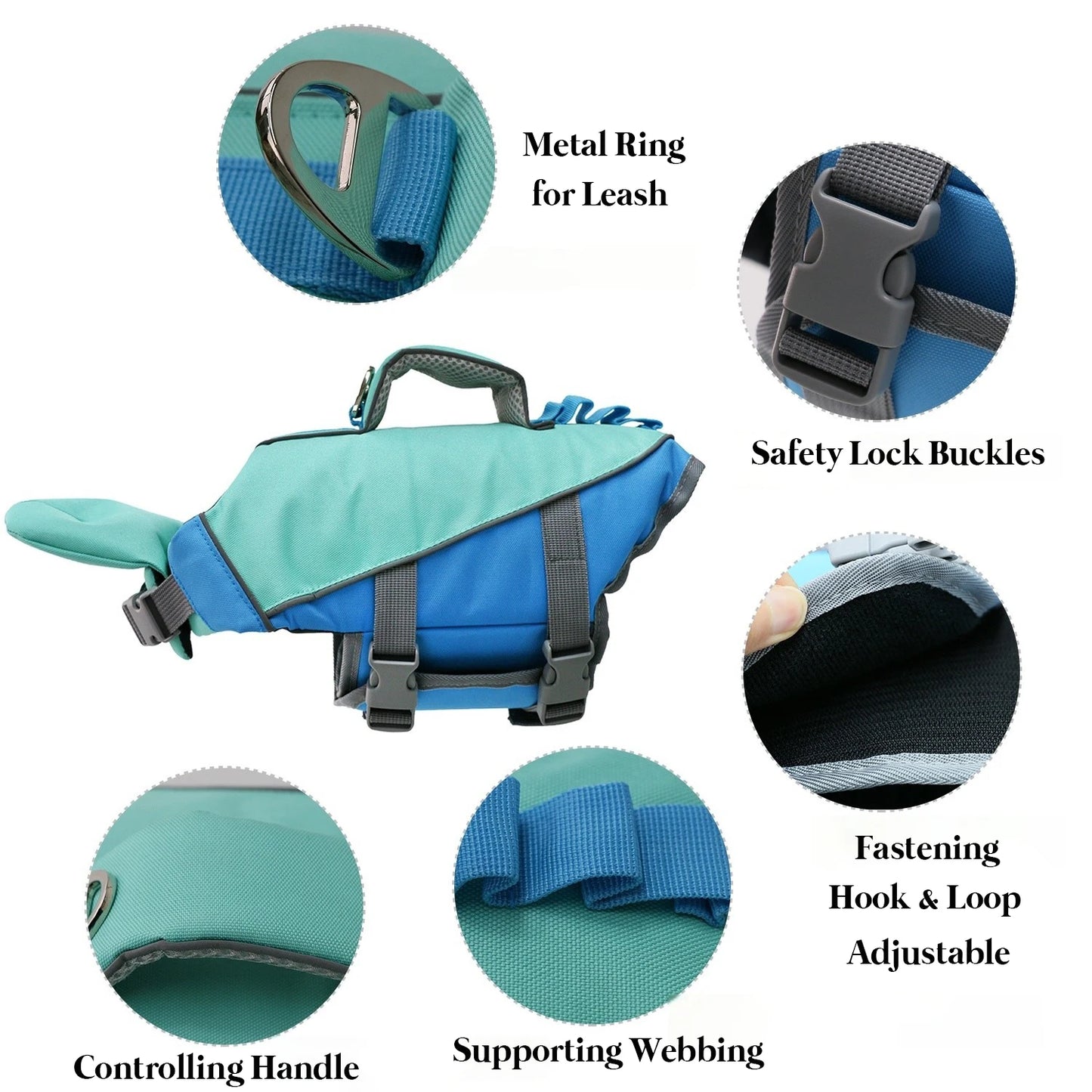Dog Life Vest for Swimming Boating High Visibility Dog Lifesaver for Small Large Dogs Safety Puppy Preserver with Rescue Handle