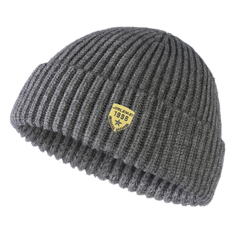 Knitted Hats for Men Women Roll Up Edge Skull Melon Cap Winter Spring Solid Warm Landlord Casual Hip Hop Beanie Hat