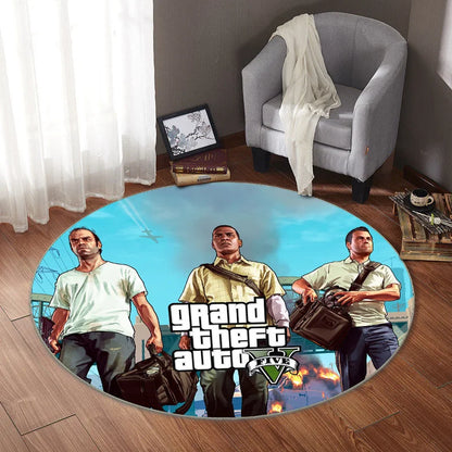 Game CD Rug Round Mat Circle Carpet Bath Mat Black Mat Home Decoration Rugs for Kitchen Carpets for Living Room custom carpet