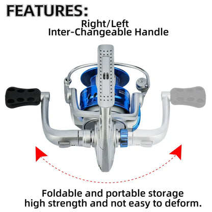AB Spinning Reel,Saltwater Freshwater Fishing Reel,10kg Max Drag,5.2:1 Gear Ratio,With Metal Spool&Fold Rocker