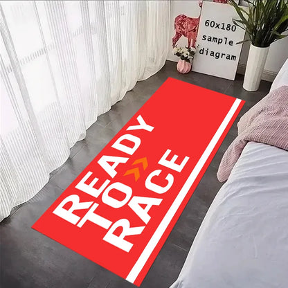 Ready To Race Front Floor Door Entrance Mat Motorcycle Carpet Garage Mat Racing Cool Moto Display Anti-slip Home Decoration Rug