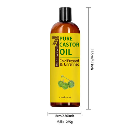 100% Pure And Castor Oil For  Eyelashes Hair Growth, And Eyebrows - Carrier Oil For Essential Oils, Aromatherapy And Massage