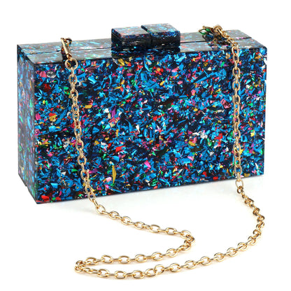 Acrylic Luxury Wedding Chain Handbag Women Box Clutch Evening Bags Chic Party Shoulder Crossbody Bags Ladies Dinner Dress Purses