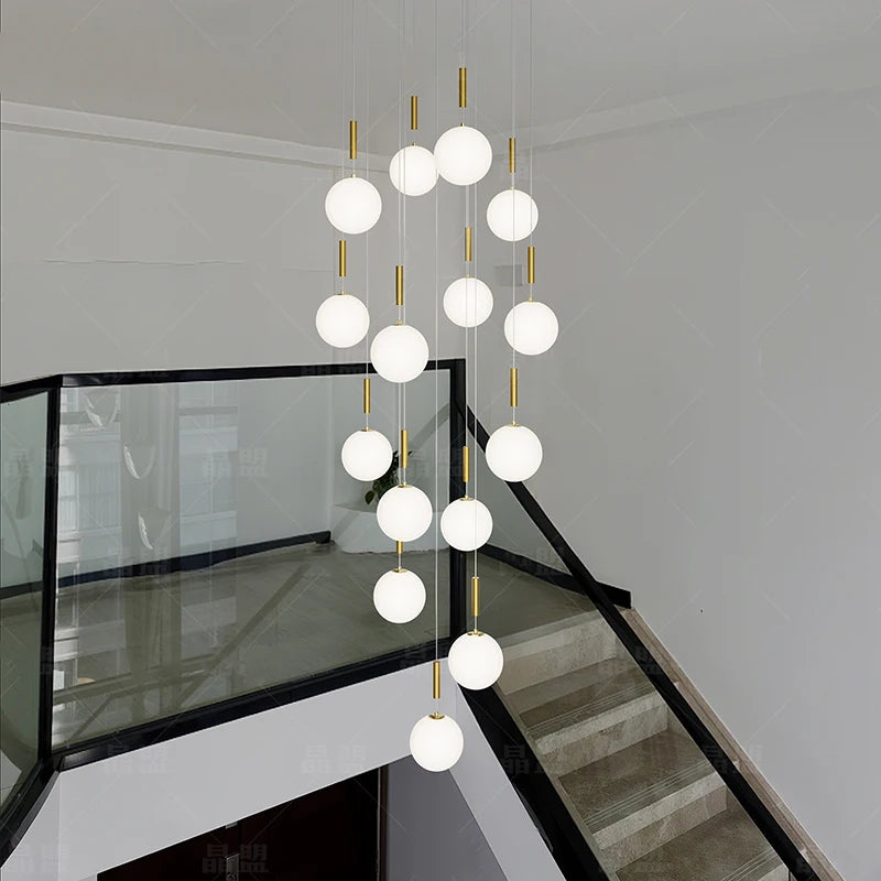 Modern Stair Chandelier Pendant Lights Indoor Lighting Ceiling Lamp Hanging Light LED Chandeliers for Living Room Indoor Lightin