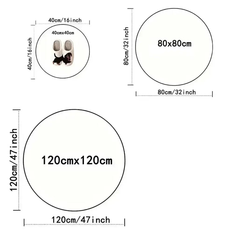 MINISO Biochemical Umbrella Round Carpet Non -slip Carpet Bedroom Decor Living Room Decoration Outdoor Rug Birthday Gifts INS