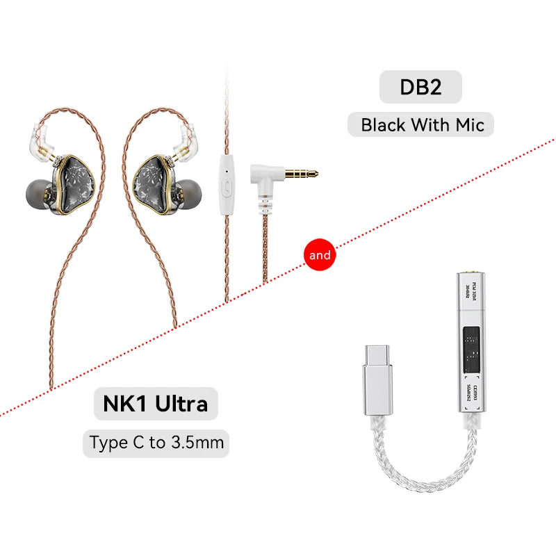NICEHCK DB2 Wired Earbud IEM 1DD+1BA Hybrid Dual Driver HiFi Earphone With 0.78 2Pin Interface Warm Vocal Music In Ear Monitor