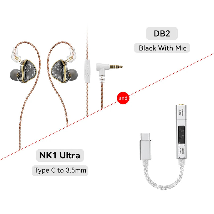 NICEHCK DB2 Wired Earbud IEM 1DD+1BA Hybrid Dual Driver HiFi Earphone With 0.78 2Pin Interface Warm Vocal Music In Ear Monitor