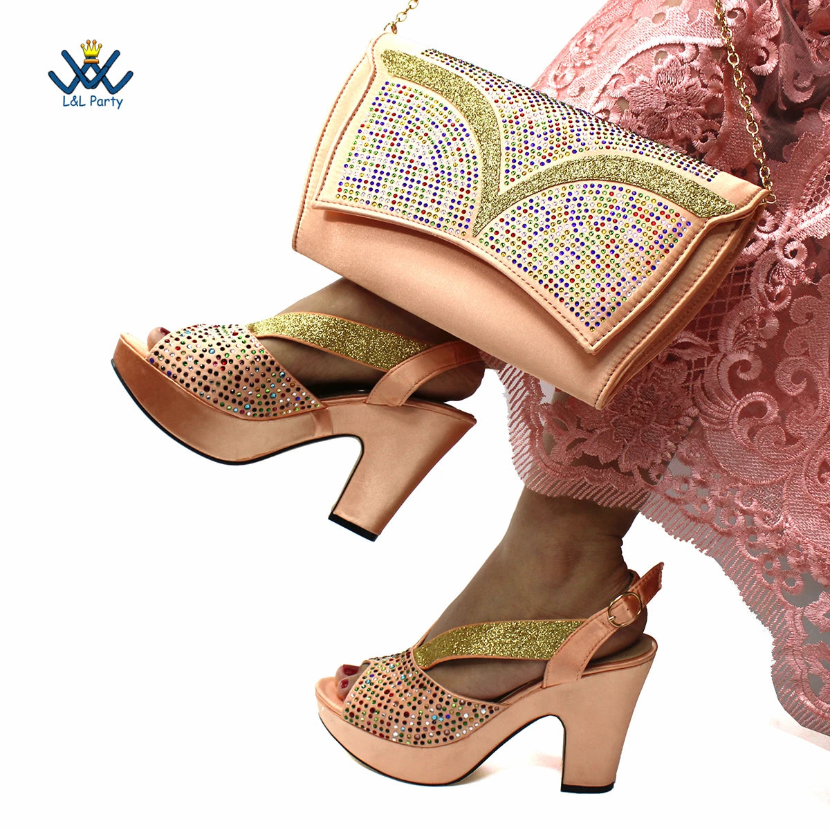 Fashionable Italian Mature Style African Sets Black Color Nigerian Shoes Matching Bags for Royal Wedding Party