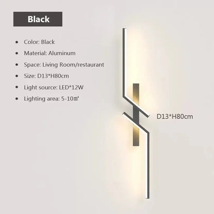 LED Wall Light Modern Minimalist Strip Lighting for Bedroom Bedside Living Room TV Backlight Sofa Decor Wall Sconce Ambient Lamp