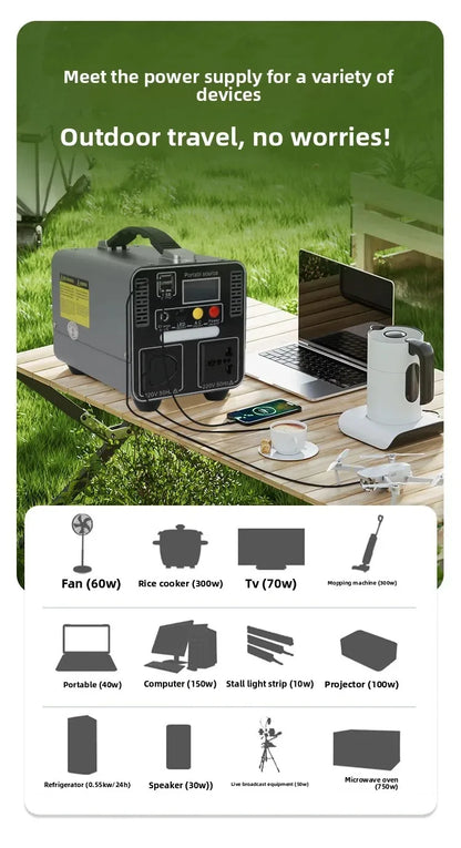 300W Portable Power Station 220V 166.5wh/333wh Outdoor Solar Generator Household Portable Stall Camping Emergency Power Supply