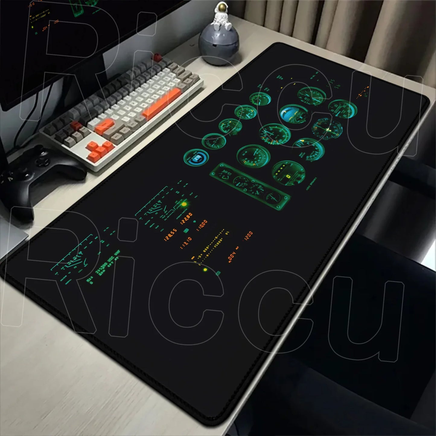 HD Airplane Speedometer Mouse Pads Plane Instrument Panel XXL Mousepad Non-slip Rubber Desk Mat Pc Gamer Deskmat Cockpit Playmat