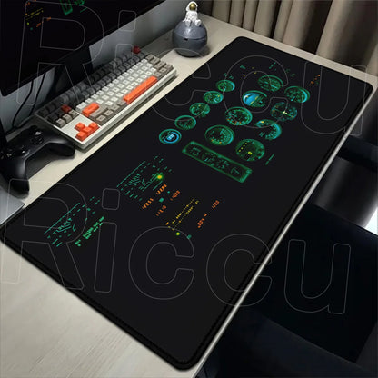 HD Airplane Speedometer Mouse Pads Plane Instrument Panel XXL Mousepad Non-slip Rubber Desk Mat Pc Gamer Deskmat Cockpit Playmat