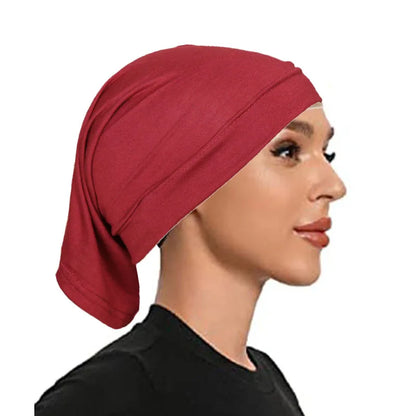 BOHOWAII Muslim Inner Under Hijab Cap Ramadan African Hat Malaysian Modal Cotton Instant Bonnet Femme Musulman Headband