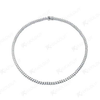 Kuololit Moissanite Tennis Necklace for Women Sterling 925 Silver D/VVS Moissanite with Certification 3 Prong Necklace for Party