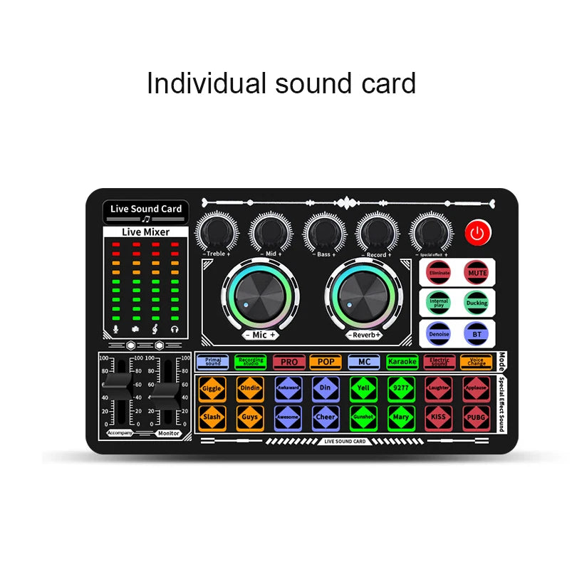 Professional Live Sound Card Podcast Equipment Bundle,with Microphone Set Device,Music/Recording Live Streaming For DJ Disco