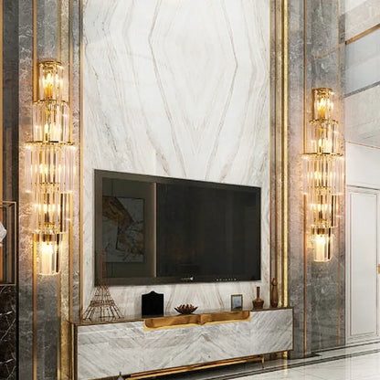 Luxury Hotel Lobby Large Big Crystal Wall Lamp for Club Hall Villa Living Room Bedroom Office Banquet Indoor Lighting Fixtures