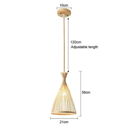 Newest Bamboo Pendant Lamp Ceiling Lights Rattan Wicker Lustre Hand Knit Braiding Suspended Home Dining Braided Indoor Decor Hot
