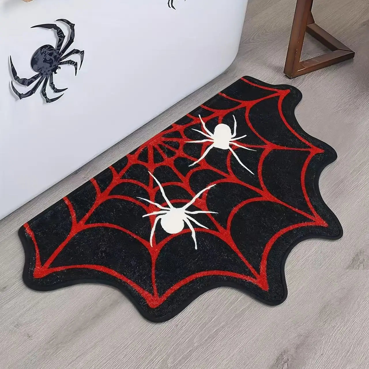 VIAKMA Halloween Spider Web Decorative Carpet Bathroom Non Slip Absorbency Foot Mat Living Room Porch Bedroom Door Mat