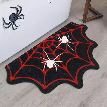 VIAKMA Halloween Spider Web Decorative Carpet Bathroom Non Slip Absorbency Foot Mat Living Room Porch Bedroom Door Mat