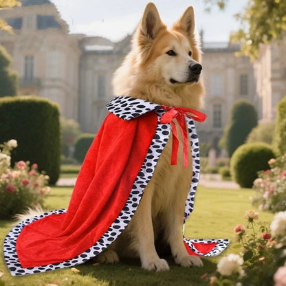 Adjustable Dog King Cloak Velvet Trimmed Cozy Plush Dog King Cape With Crown Breathable Pet Costume For Small Medium Large Dogs
