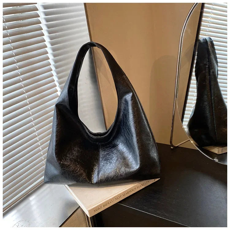 Large Capacity PU Leather Hobo Underarm Bags Autumn Winter Shoulder Bag for Women 2026 New Trend Y2K Handbags and Purses Tote