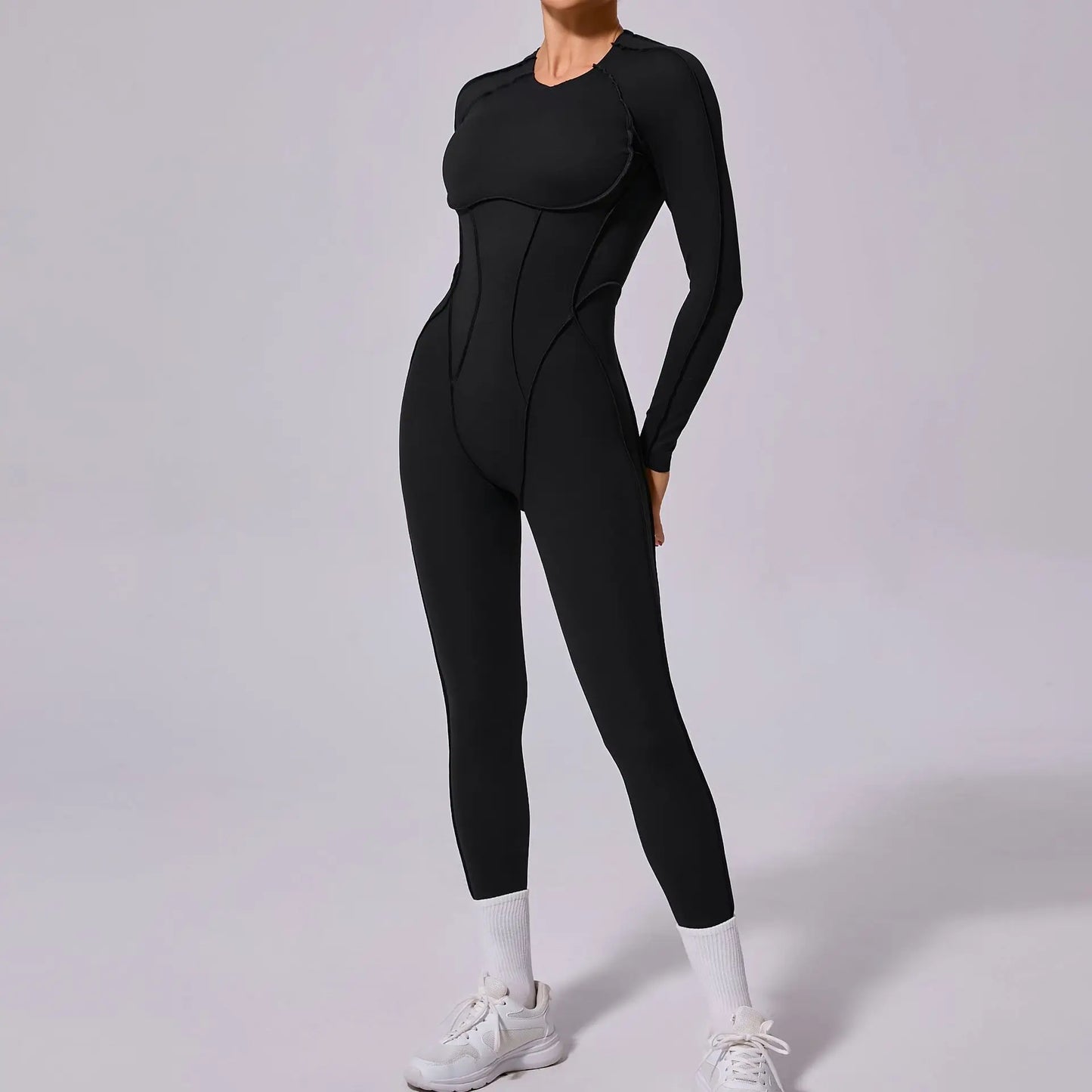 Women's Sports Jumpsuit Kit Yoga Fitness Bodysuit Hip-lifting Open Back Tight High Elasticity Outdoors Gym Workout Sexy Clothes