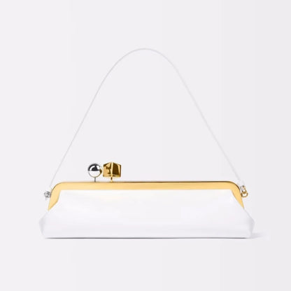Luxury Designer Clip Handbag Purses for Ladies Long Clutch Bag with Removable Shoulder Strap Women's Fashionable Baguette Bag