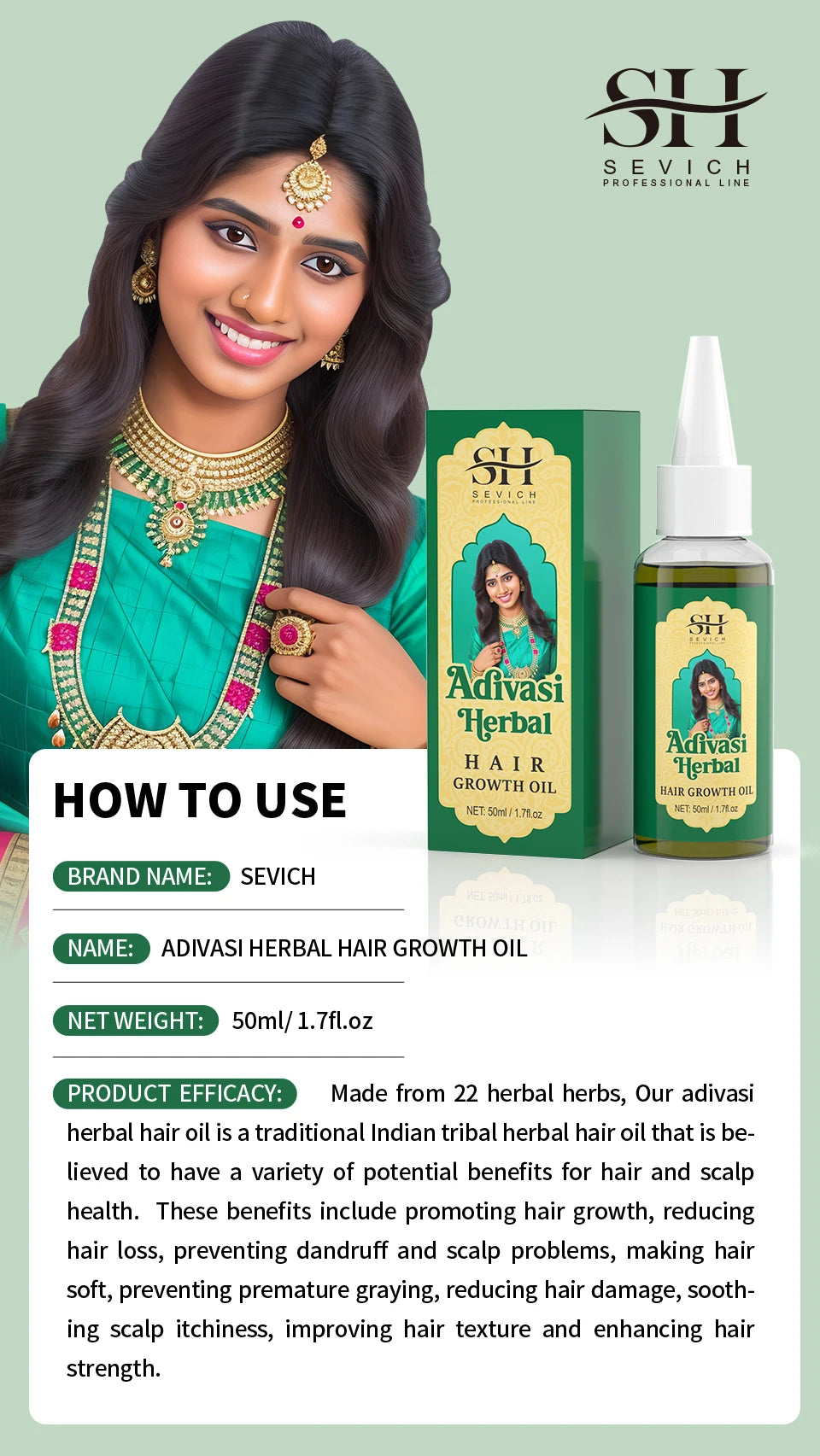 2pcs Set Herbal Hair Oil & Sandalwood Comb India Hair Oil Ayurvedic Hair Growth Oil Rosemary Hair Growth Oil Hair Regrowth Serum