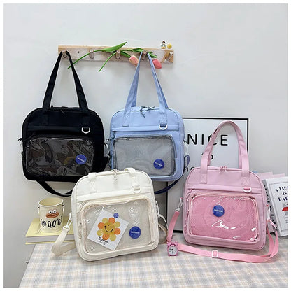 Japanese Style Kawaii Itabag For Dolls Large Handbags New Nylon School Bags For Teenage Girls Tote Shoulder Bag JK Crossbody Bag
