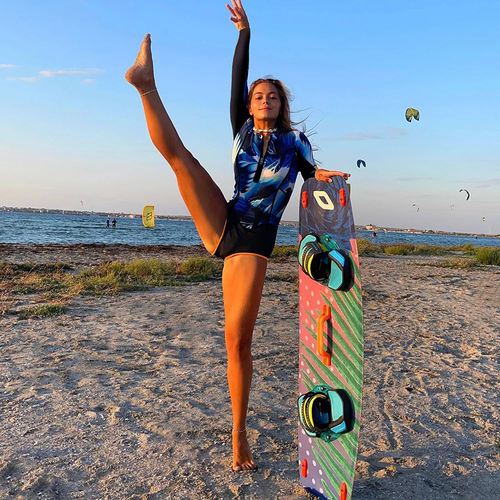 2026 Surfing Sport Swimsuit Long Sleeves Women One Piece Swimsuit  Swimwear Solid Monokini Bathing Suit Tropical Bodysuit Female