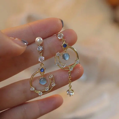 Exquisite Leaves Crystal Flower Stud Earrings For Women AAA Zircon Rose Butterfly Tassel Earring Bride Wedding Party Jewelry