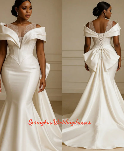 Customized African Ball Gown Luxury High Quality Wedding Dresses Long Sleeve Bride's Gowns Bridal Bride Gown Vestidos De Novia