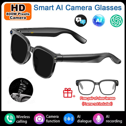 Smart Glasses IP65 Waterproof Connect To Mobile APP Video and Photo Translation AI Language Assistant Bluetooth Smart Glasses