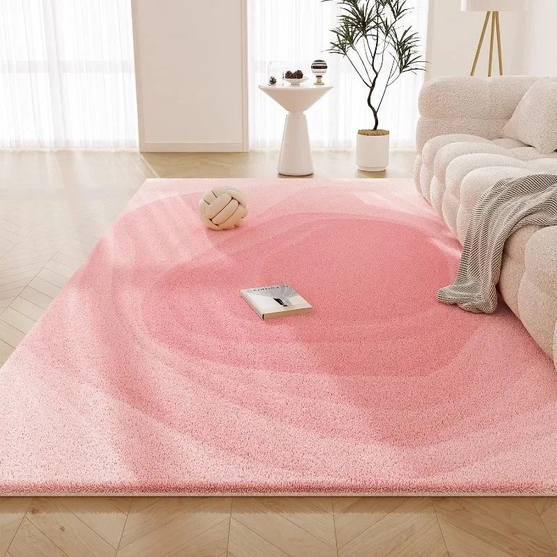 Sweet Pink Living Room Carpet Large Butterfly Print Fluffy Bedroom Rugs Soft Fashionable Ins Style Coffee Table Mats Alfombra 러그