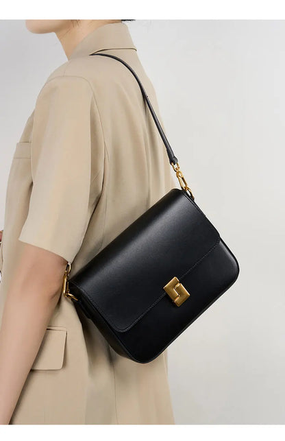 Luxury Genuine Leather Women Bag 2025 New Women's Shoulder Bag High Quality Cowhide Square Crossbody Bags Designer Handbags