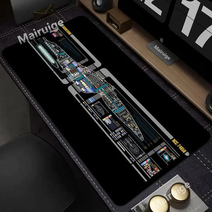 Starship Blueprint Pad Desk Pad Mouse Pad Gamer Computer Cabinet Star Trek Game Office Accessories Keyboard Anime Extended Large