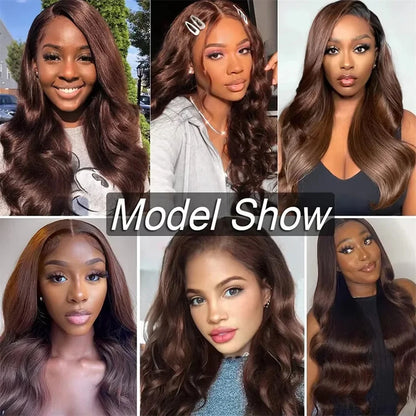 Silkwave Body Wave Chocolate Brown Lace Front Wig Brazilian 30 Inch 13x6 HD Lace Frontal Wigs For Women Colored Human Hair Wig