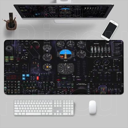 HD Airplane Speedometer Mouse Pads Plane Instrument Panel XXL Mousepad Non-slip Rubber Desk Mat Pc Gamer Deskmat Cockpit Playmat