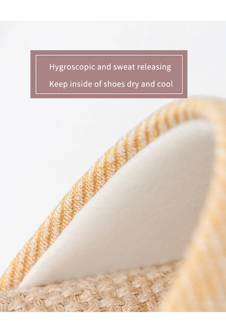 UTUNE Natural Linen Women's Slippers Mute Comfortable Indoor Home Couple Shoes Soft Sole Anti-slip Couple Four Season Slides