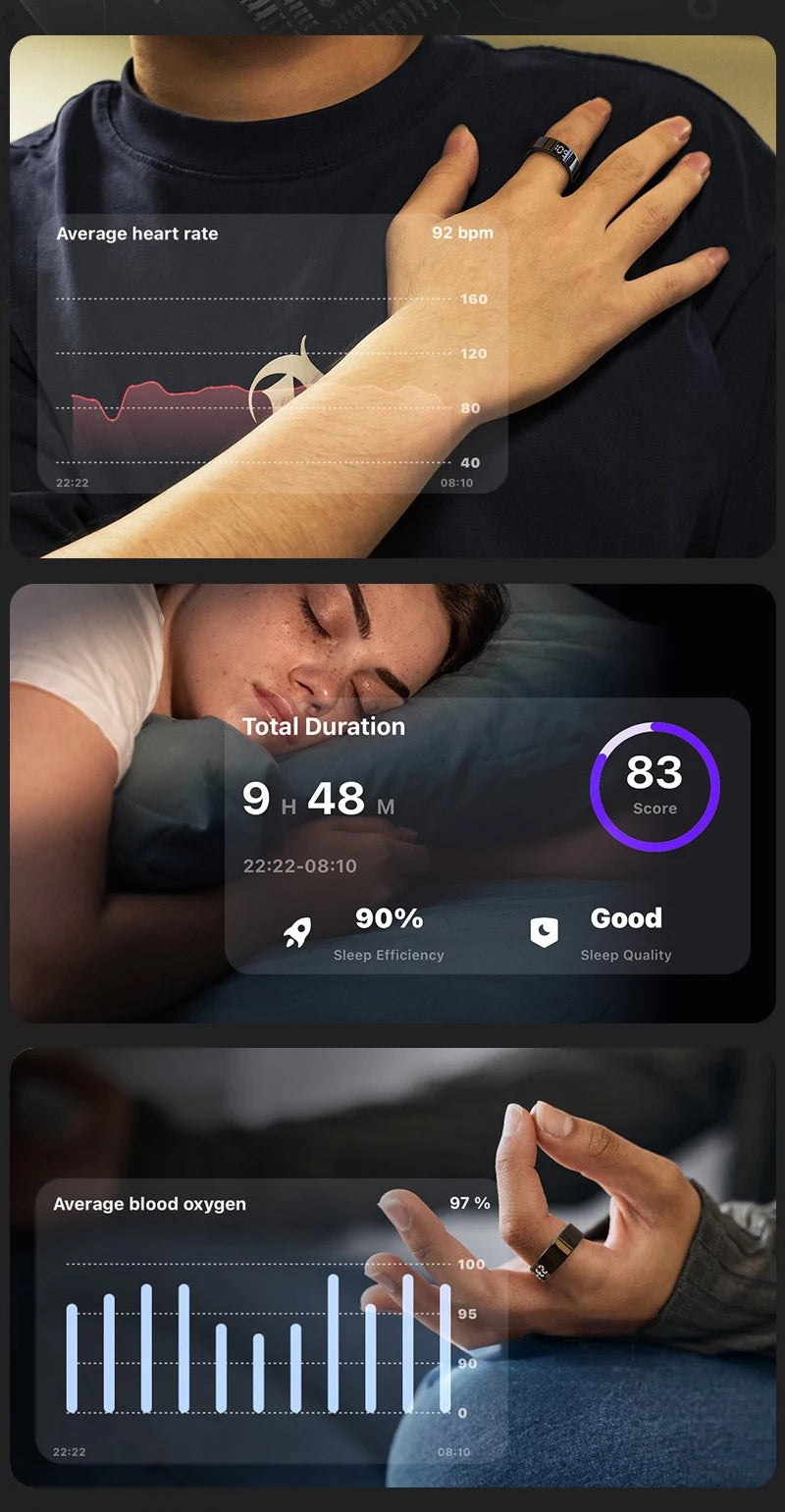 2026 R11C Smart Ring Men Women LED Display Screen Health Ring Heart Rate Sleep Monitor Waterproof Smartring for Android IOS