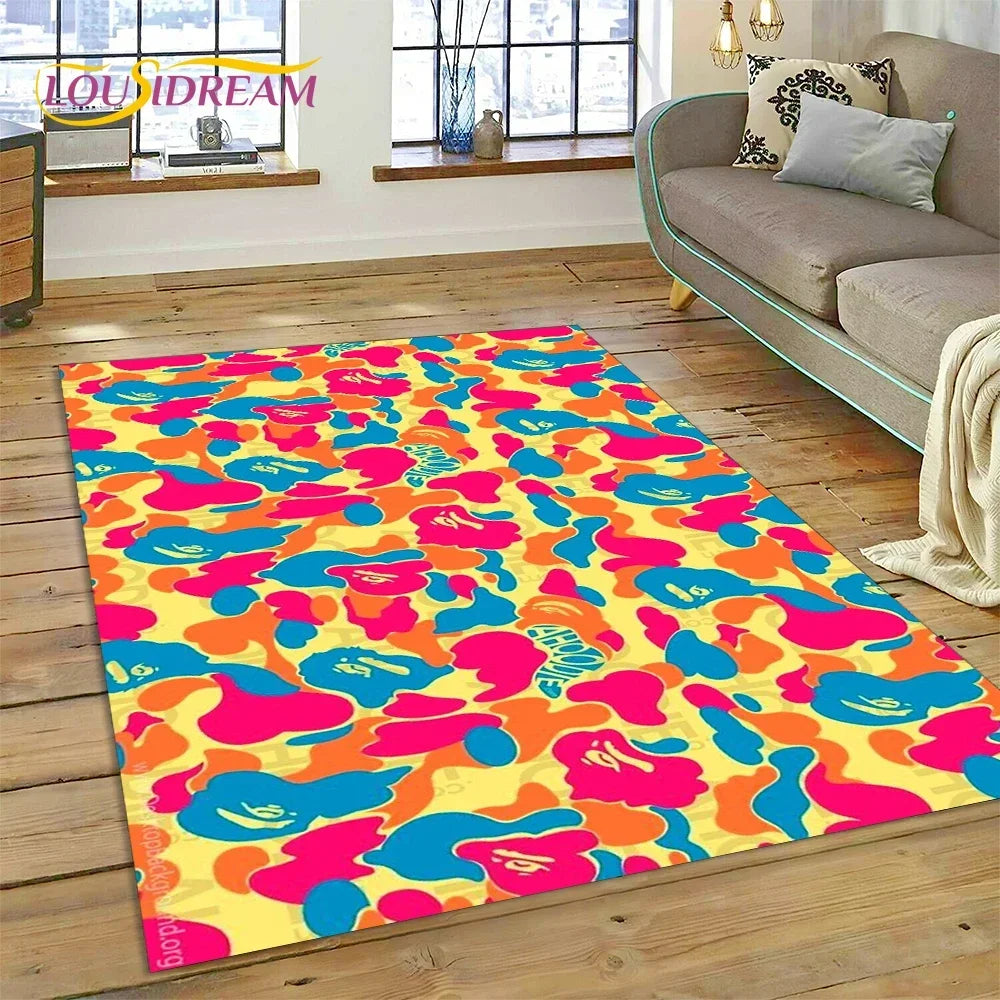 3D Printing B-BAPE Fashion Carpet Rug for Bedroom Living Room Home Sofa Decoration,Children Game Large Decor Floor Mat Gift