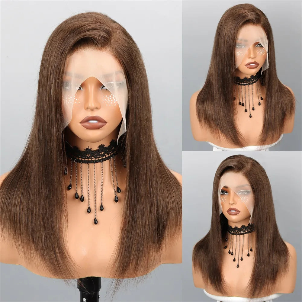 Highlight 13x4 Lace Front Bob Wig Human Hair P4/27 Honey Blonde Straight Bob Wig Human Hair Pre Plucked with Baby Hair