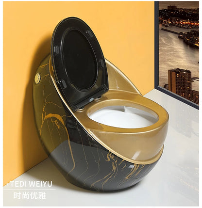 YNew wood grain toilet stone grain toilet ceramic creative personality color egg toilet water saving large diameter ceramic