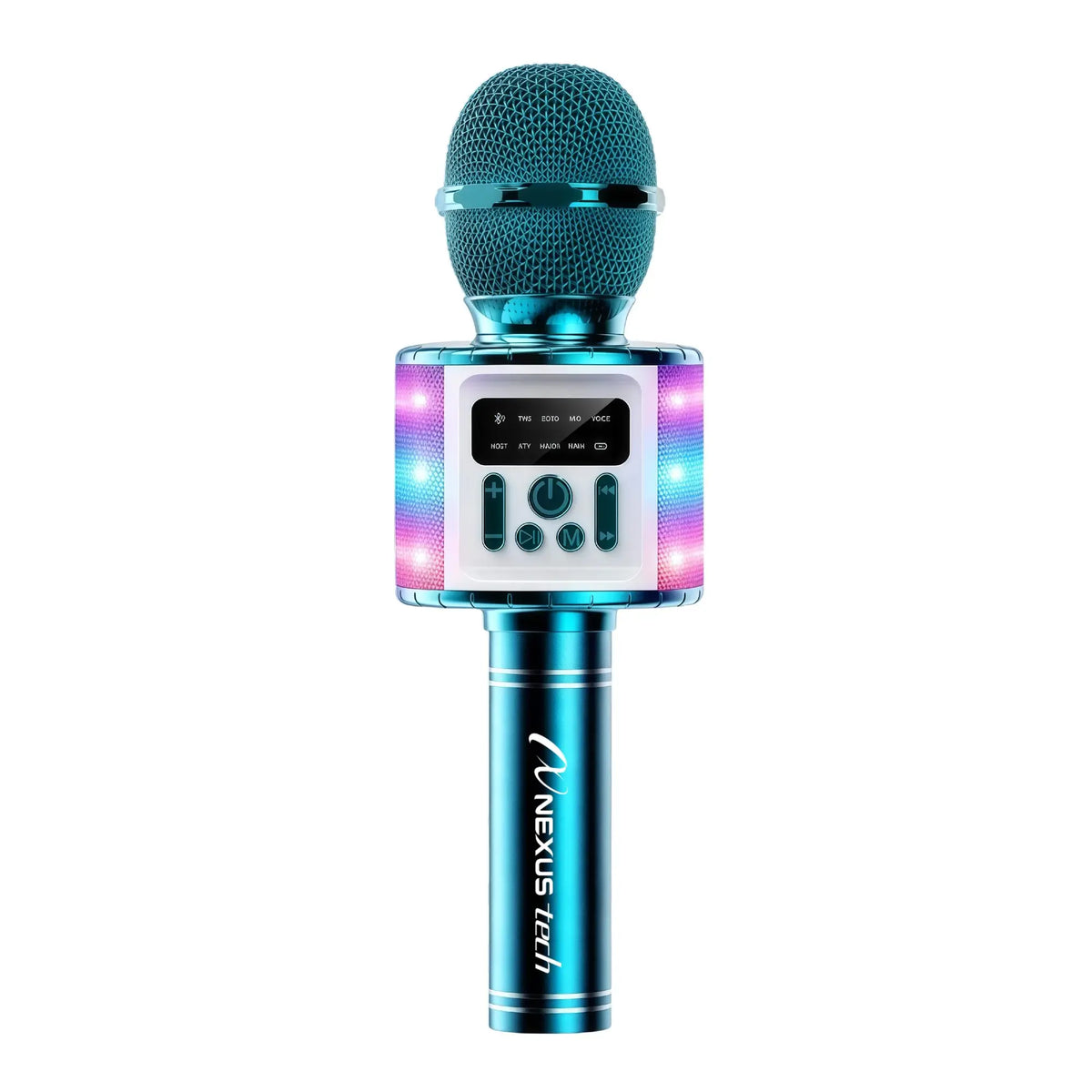 Wireless Karaoke Microphone Speaker with Voice Changer, 5 Funny Effects, RGB Light, 4 Sound Modes, Bluetooth AUX TF, Family Party KTV Singing