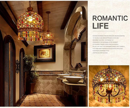 design lamp pendant lighting crystal Bohemia Retro droplight Iron handmade pendant lights for restaurants hanging lights bedroom